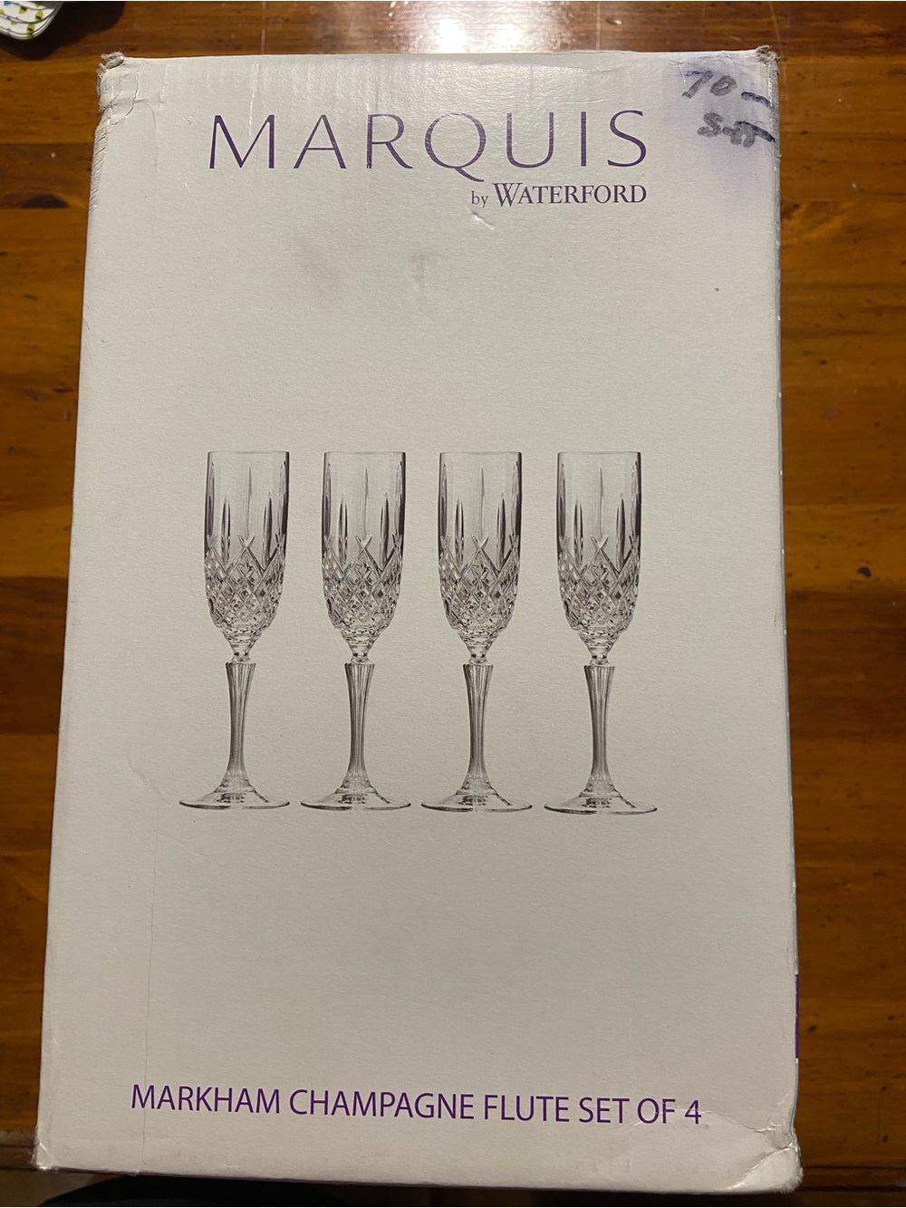 Waterford Marquis Crystal Champagne Flute Set of 4 made in Italy